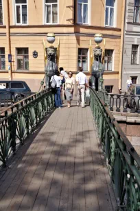 The narrow Bank Bridge in Saint Petersburg