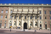 The monumental south facade of the Royal Palace in Stockholm