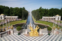 View of the Grand Canal towards the Gulf of Finland, Peterhof
