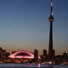 CN Tower and Rogers Centre at night
