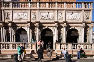 Base of the St. Mark's Campanile in Venice