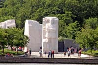 The Martin Luther King Memorial in Washington DC seen from across the Tidal Basin