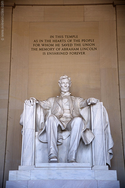 Statue of President Lincoln in the Lincoln Memorial