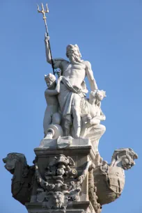 Neptune statue on the Schelde Vrij monument in Antwerp