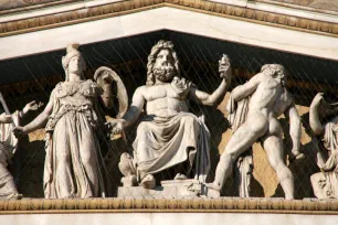 Tympanum of the Academy of Athens in Greece