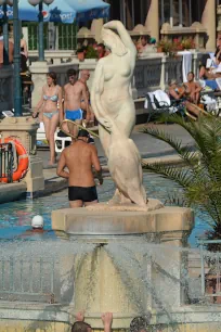 Statue in the pool area of the Széchenyi Baths in Budapest
