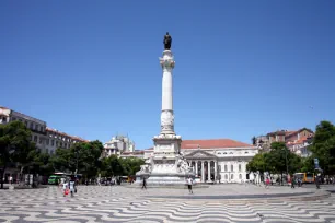 Pedro IV Monument at the Rossio Square in Lisbon