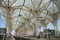 The platforms of the Oriente Station in Lisbon