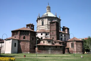 View of the San Lorenzo in Milan from behind