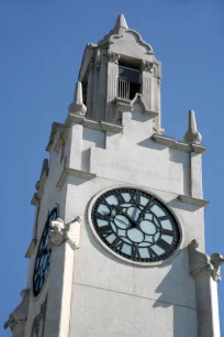 Detail of the clock tower in Montreal