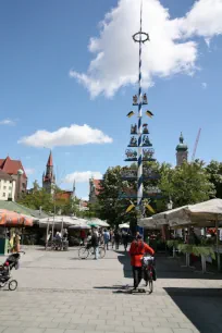 Maypole at the Viktualienmarkt in Munich