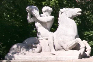 Man astride a horse, Wittelsbach Fountain, Munich