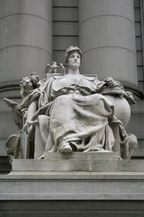 Europe - Four Continents Sculpture at the entrance of the Custom House, New York