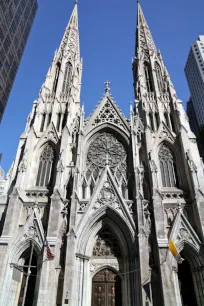 Front facade of the St. Patrick's Cathedral in New York