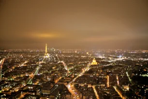 View over Paris from the Tour Montparnasse at night