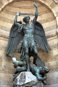 Statue of Saint Michael, Fontaine Saint-Michel, Paris