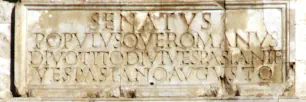 Inscription on the attic of the Arch of Titus