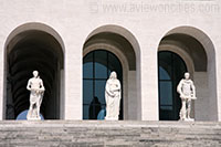 Statues at the Square Colosseum, EUR, Rome
