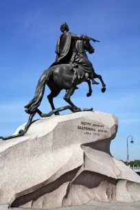 The Bronze Horseman, a monumental statue of Peter the Great in St. Petersburg, Russia