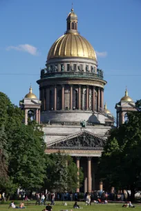 View of the St. Isaac's Cathedral from Senate Square in St. Petersburg, Russia