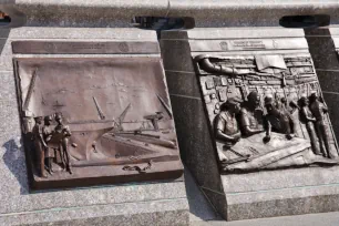 Bas-reliefs on the US Navy Memorial in Washington DC